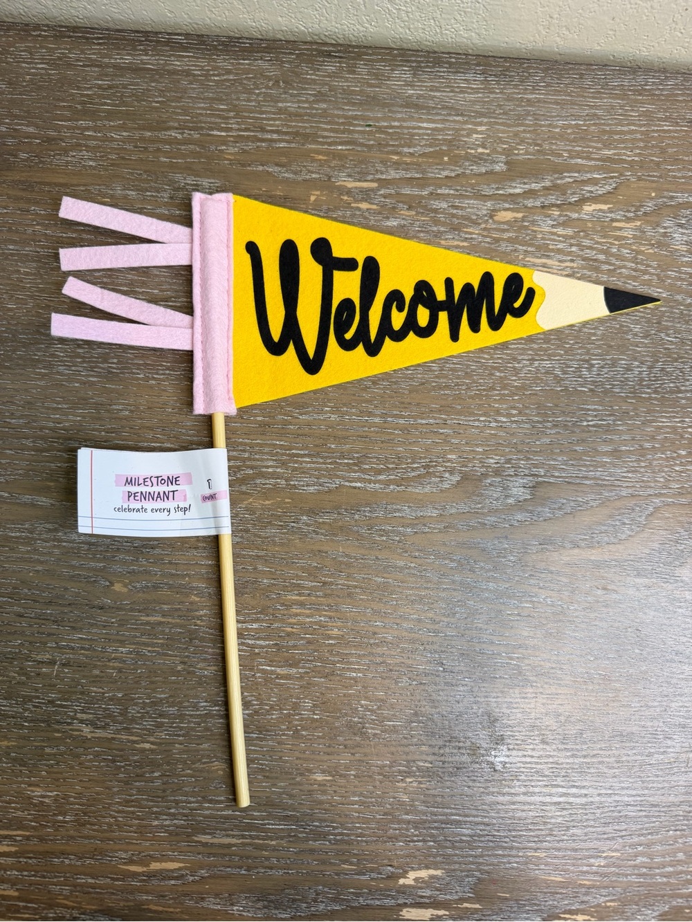 2026 Target Bullseye Playground Pencil “Welcome” Felt Pennant Flag, New!